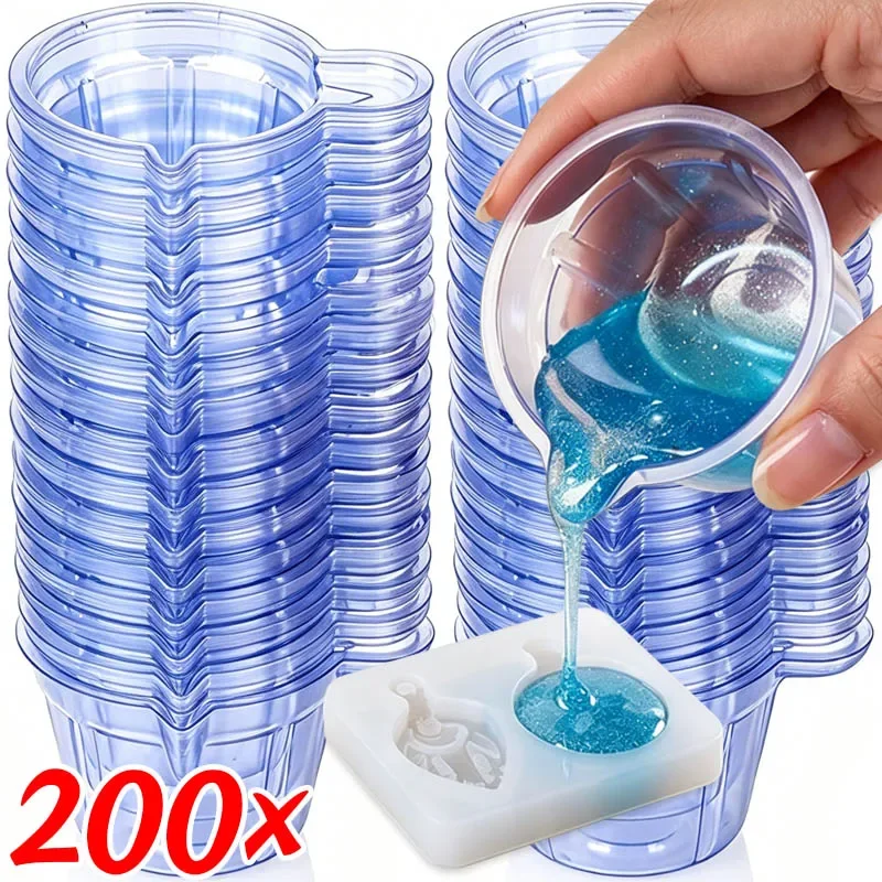 40ml 60ml Disposable Cups Dispenser Silicone Resin Mold Jewelry Making Transparent Mixing Cups DIY Handmade Container Supplies