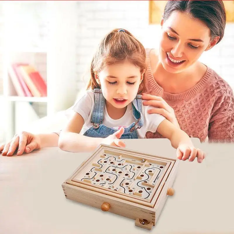 Kids Children Labyrinth Maze Educational Borad Game Toy Fun Play