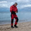 남성용 카약 통기성 드라이 슈트, 서핑 플라이 낚시, 3 층 방수 원단, 네오프렌 커프스, 넥라인 드라이슈트 DM-2 3