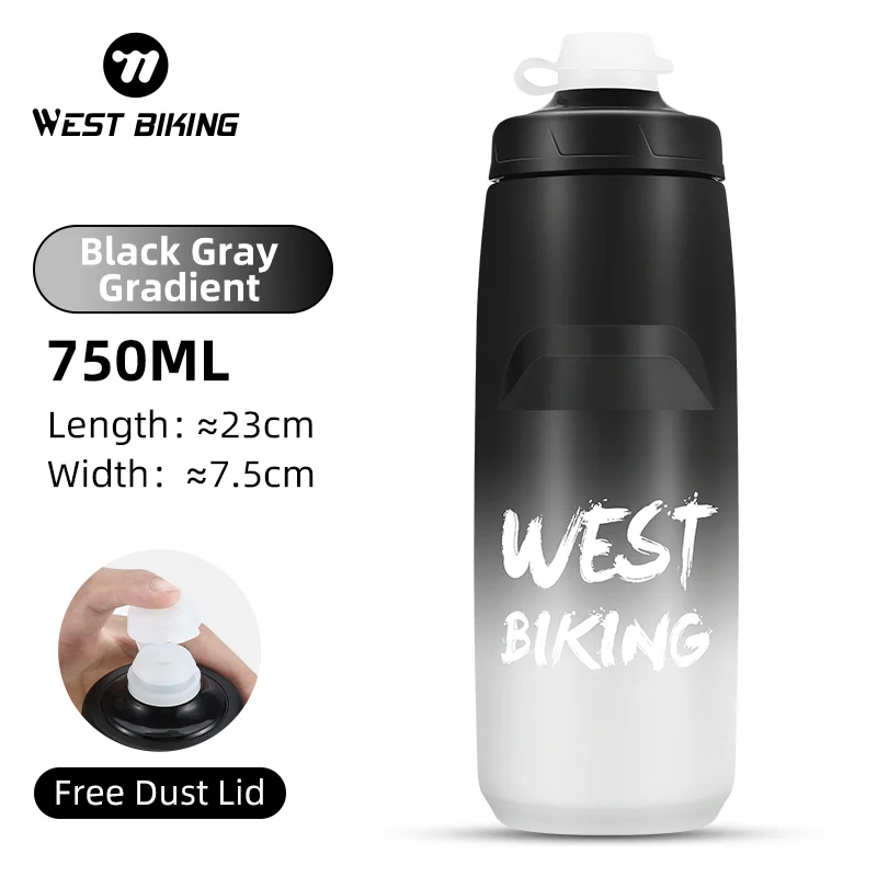 WEST BIKING 620ml/750ml Bicycle Bottle MTB Road Bike Water Bottle Outdoor Sports Portable Large Capacity Cup Cycling Equipment