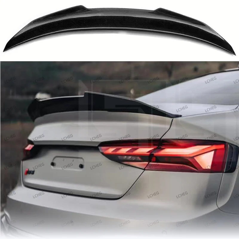 For 2017 18 19 20 21 22 2023 Audi A5 S5 RS5 B9 2-4Door Coupe Sportback PSM Style Forged Real Carbon Fiber Trunk Wing Car Spoiler