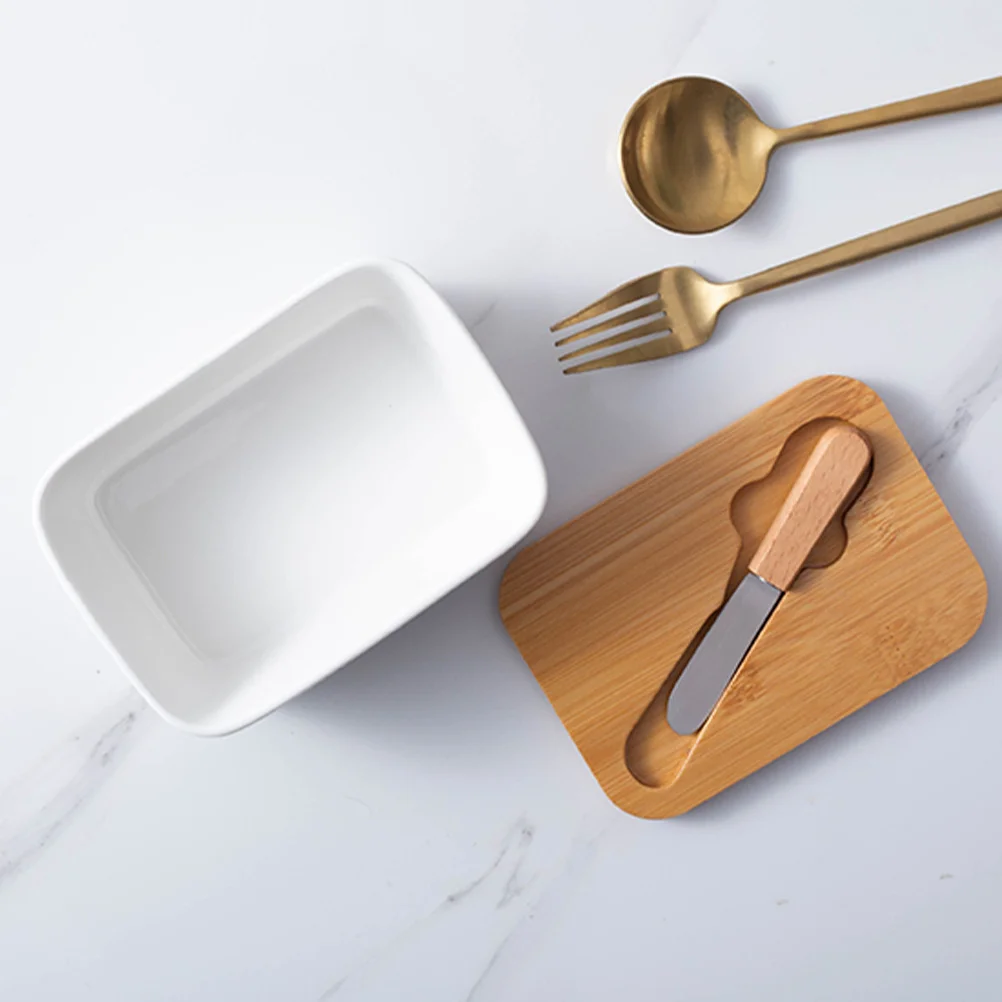 

Relief Pattern Ceramic Butter Dish With Lid Sealed Food Container For Kitchen Tableware Storage Cake Dessert Serving