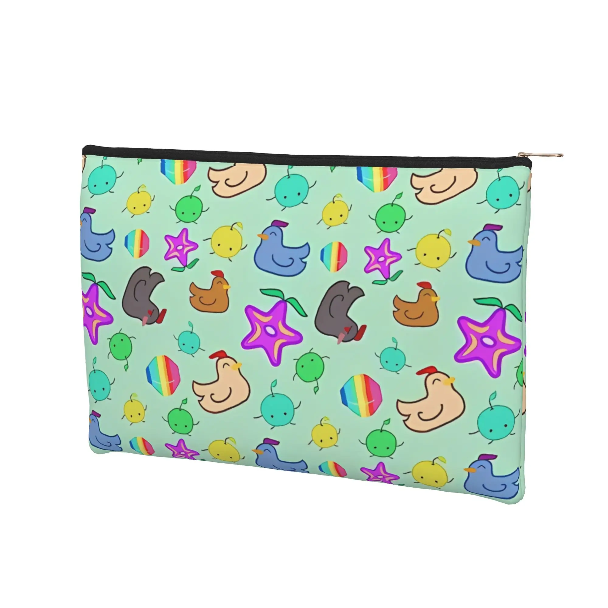 Stylish stardew valley Happy Time Jumble Makeup Bag Toiletry Bag with Zipper Cosmetic Pouch