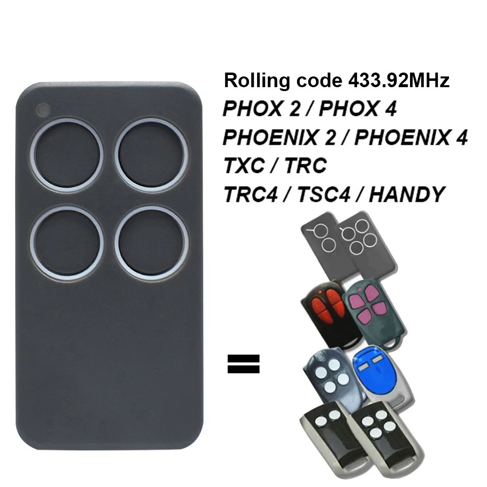 For PHOENIX PHOX 4 Garage Door Remote Control PHOENIX2 PHOENIX4 PHOX2 PHOX4 TSC2 TSC4 TRC2 TRC4 TXC2 TXC4 HANDY 433.92MHz