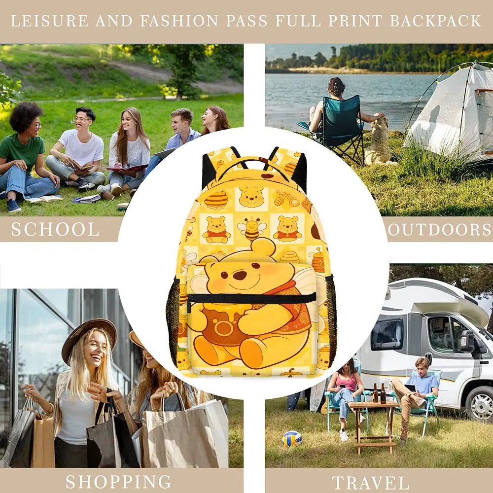 Disney Winnie the Pooh Backpack, Casual Bag, Large Capacity, High-Quality Gift, Personalized Daily Use