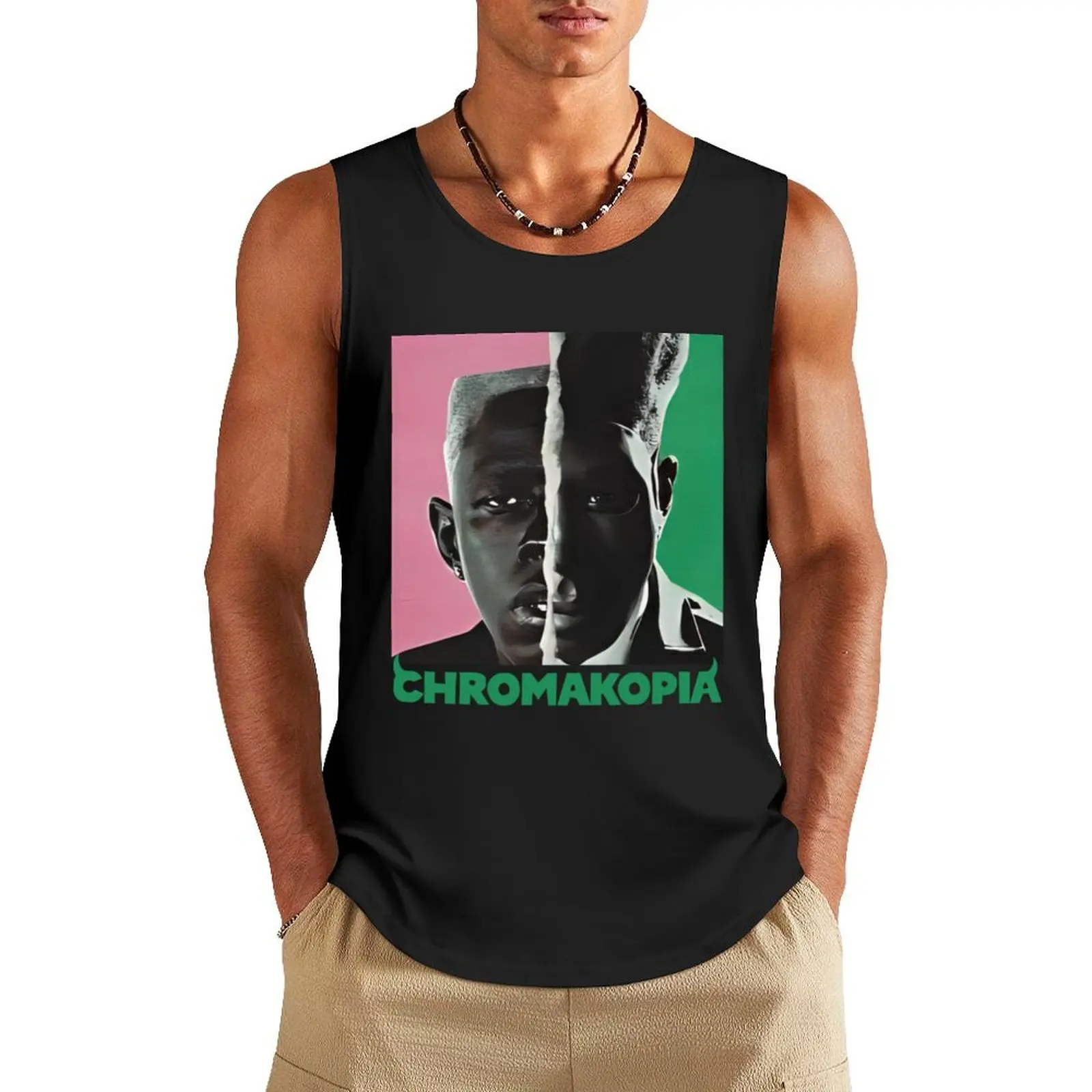 

Chromakopia Tank Top fitness clothing for men Sleeveless top gym top T-shirt for fitness