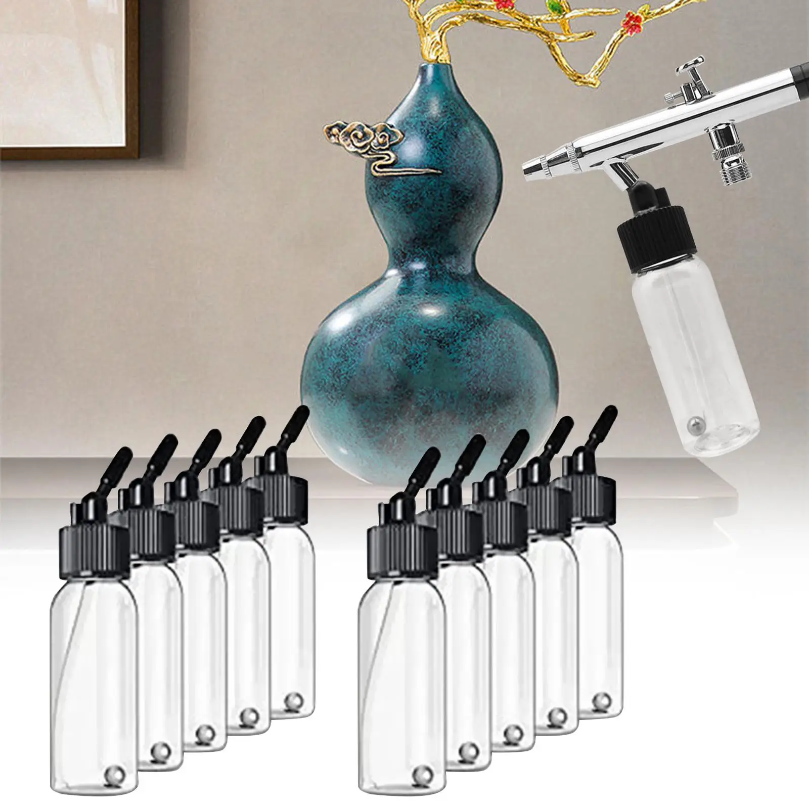 10x Airbrush Paint Bottle Dispensing Model Painting Leakproof Reusable Dual Actions Siphon Suction for Liquids Ink Glue Dressing