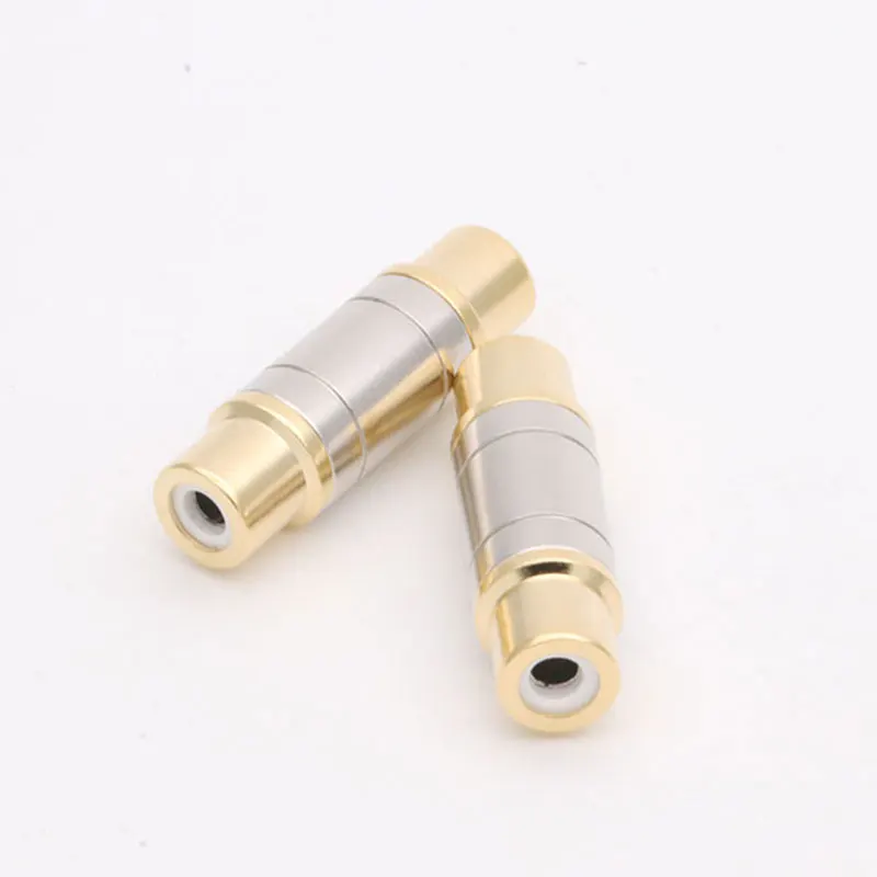 4pcs RCA connector gold plated straight RCA female jack adapter