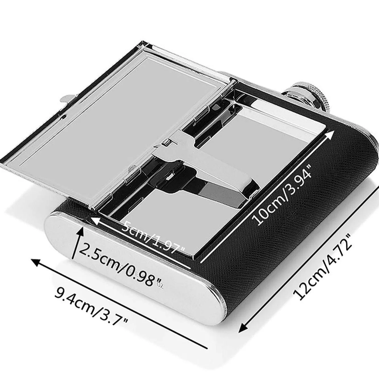 6 أوقية النبيذ قارورة الورك جيب ويسكي زجاجة الكحول مع علبة السجائر وعاء النبيذ الفولاذ المقاوم للصدأ مع قمع هدية للرجال