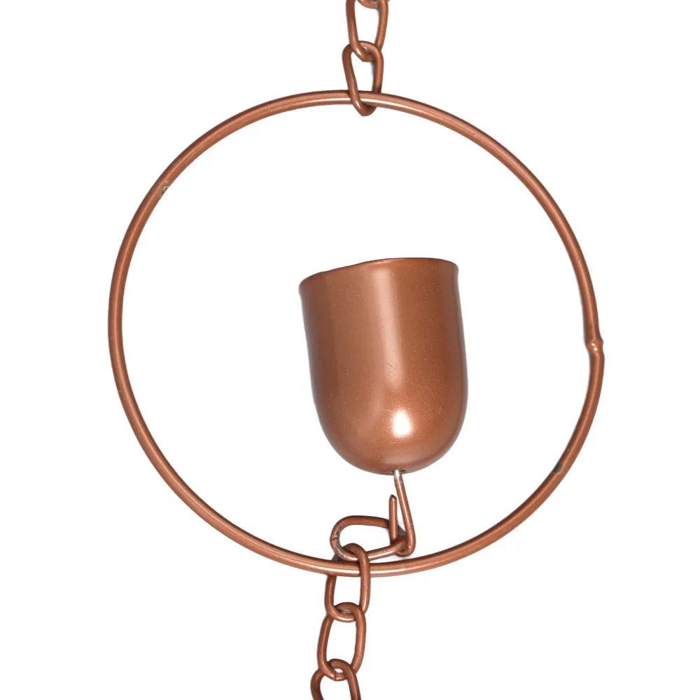 Metal Hanging Rain Chain Sound Feature Bell Shape Decorative Rain Chain Garden Decor Home Exterior Metal Rain Chain Outdoor Use