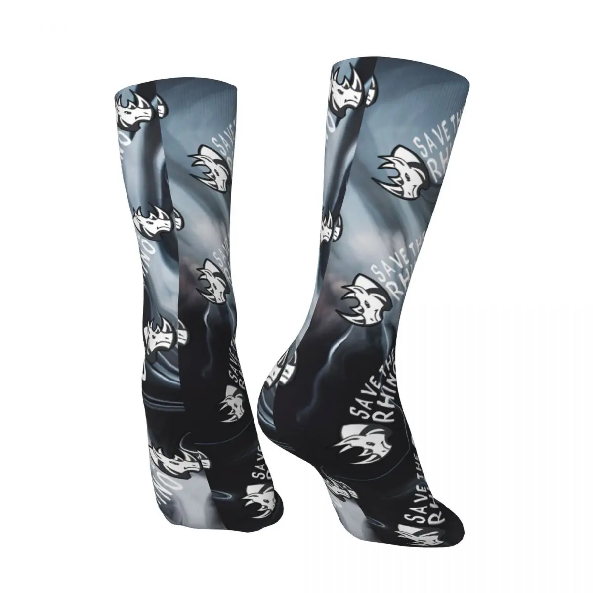 Vintage Mask Men's compression Socks Unisex Rhino Harajuku Pattern Printed Novelty Crew Sock