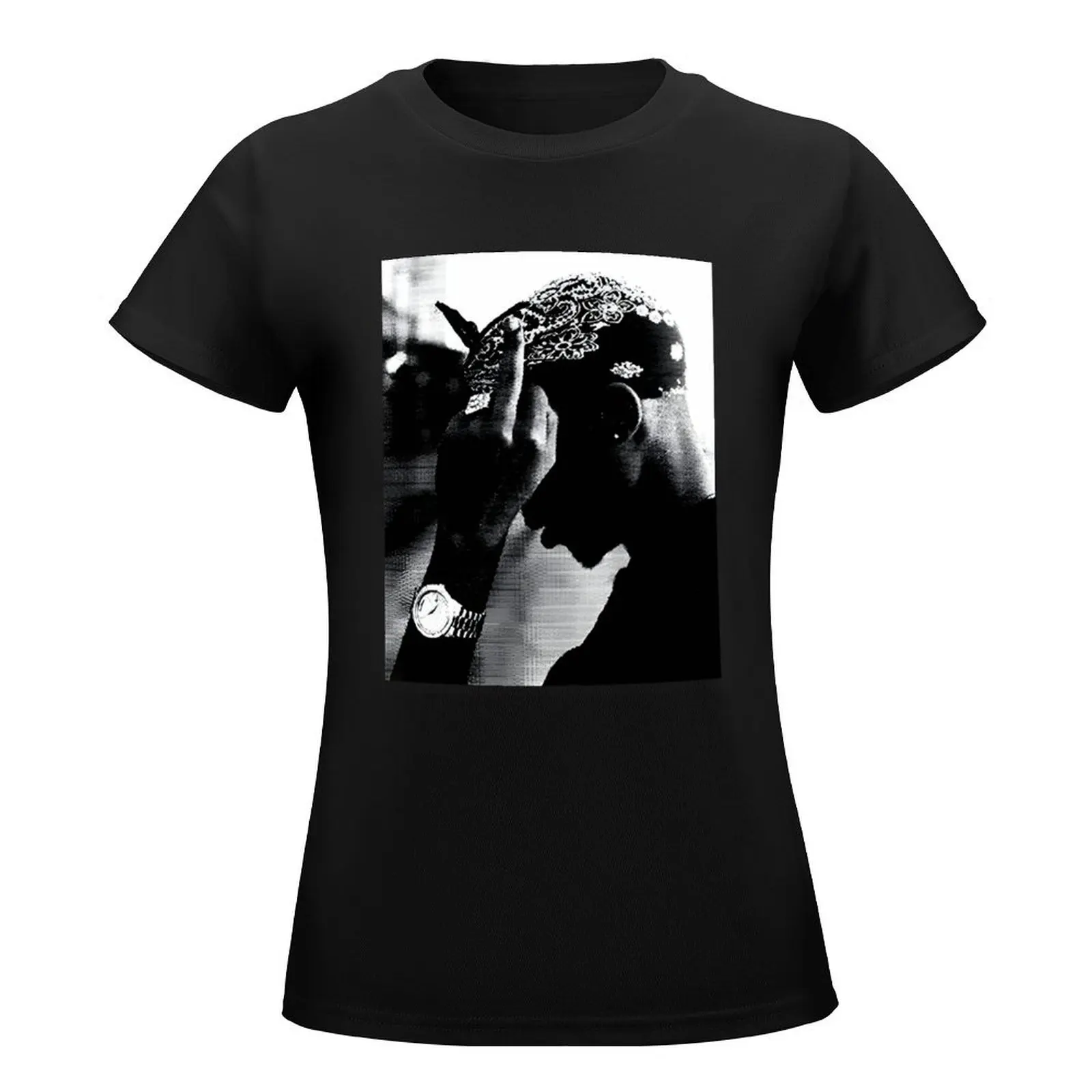 Tupac Shakur art T-Shirt summer top oversized summer tops t-shirts for Women cotton