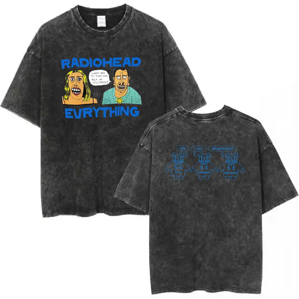 Radiohead ロックバンド OK コンピュータヴィンテージウォッシュ T