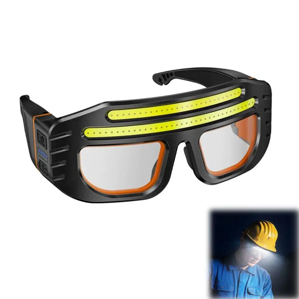 AliExpress NONE Rechargeable LED Glasses Headlight Glasses 3 Modes High Low Beam Emergency Strobe USB C Glasses For Running Camping Cycling