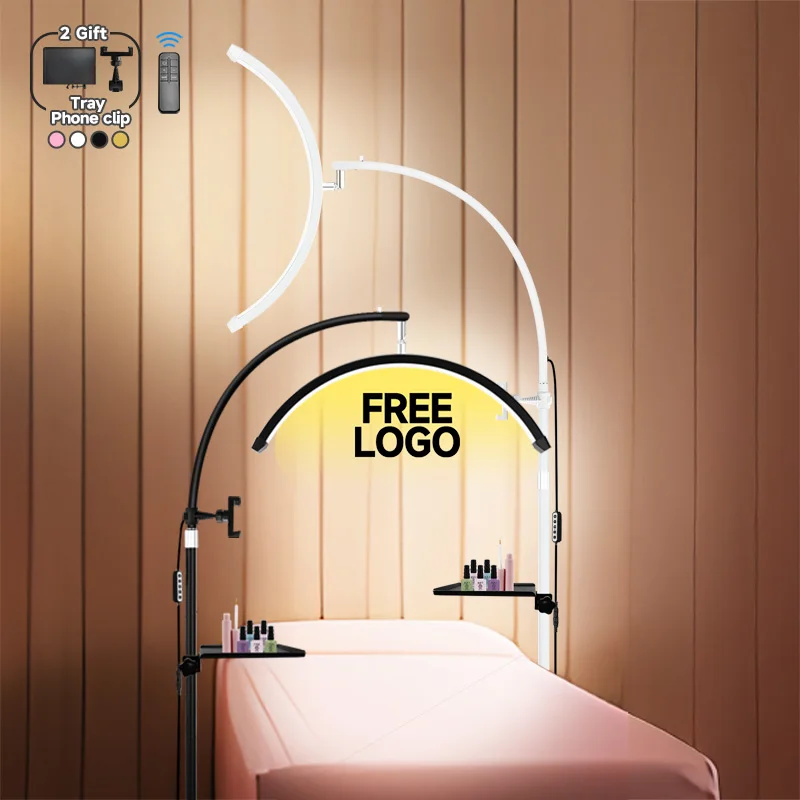 

2025 Fast Shipping Half Moon Light Photography led Ring fill light Floor Lamp Arc Beauty Lash Light Eyelash Manicure Nail Lamp