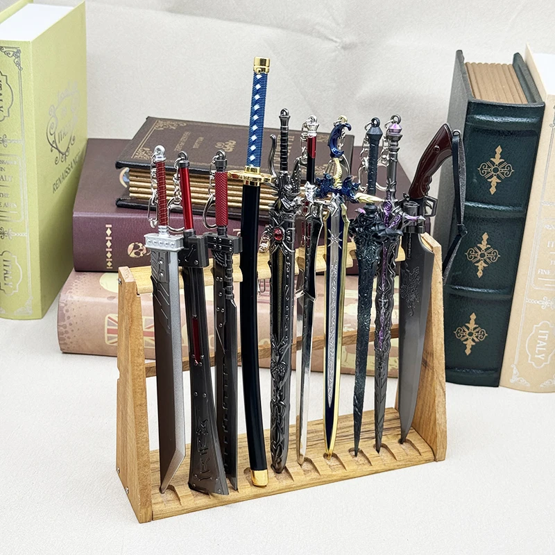 

Final FF Fantasy Game Peripherals Sword Katana Blade Keychain Full Metal Weapon Replica Miniature Ornament 1:6 Doll Collection