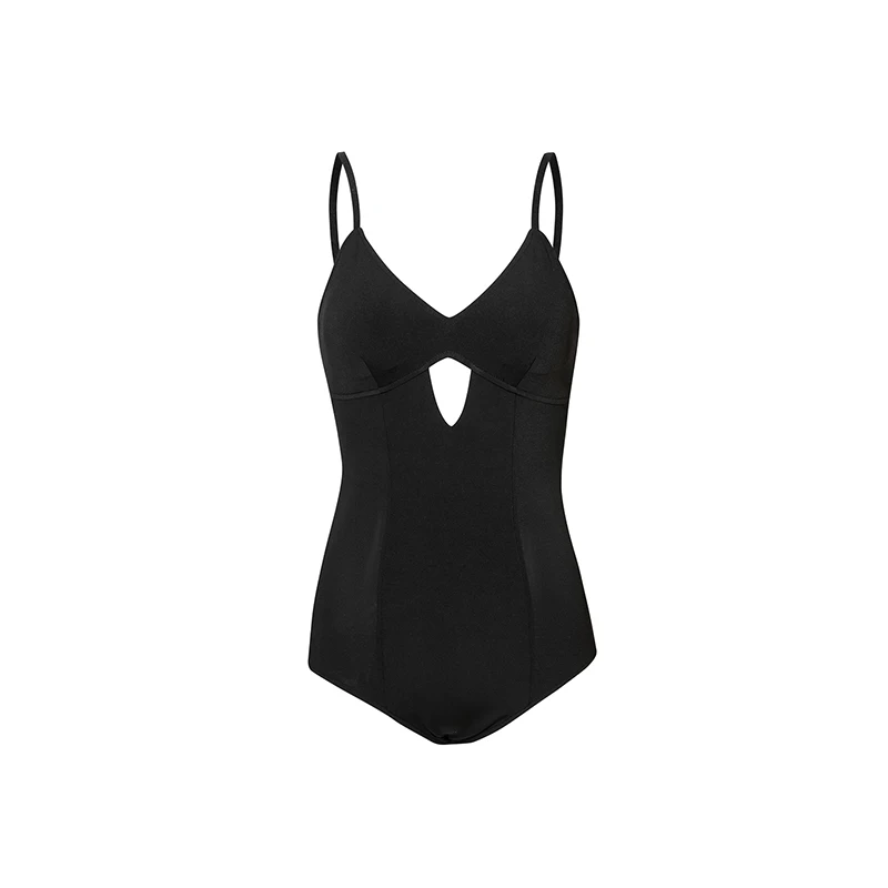 Mulheres Roupas de Dança Latina, Bodysuit Preto Sem Costas, Valsa de Tango Prática Dancewear, ChaCha Samba Rumba Performance Wear, DL11662