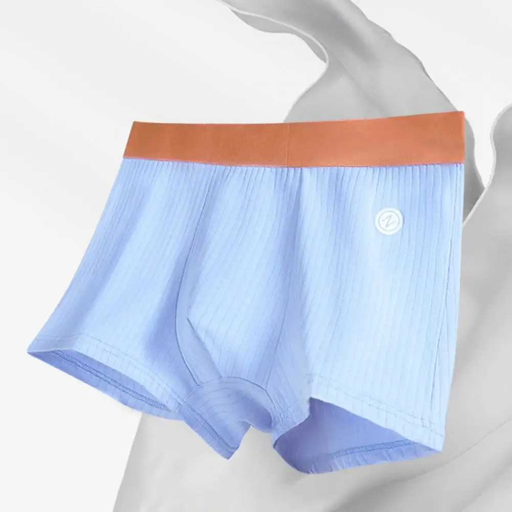 Breathable Boxer Shorts U-convex Style Underwear Men's Breathable Color Block Boxer Briefs with U-convex Design for Daily Wear