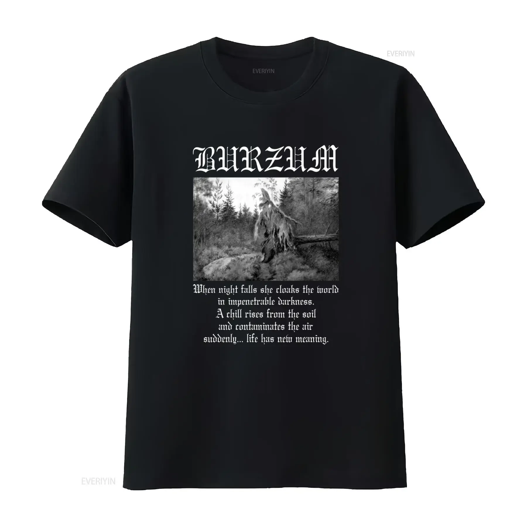 BURZUM Filosofem Black T Shirt Gothic Forest Design  vintage Washed Casual Breathable Stretched Stylish Top For Everyday Wear