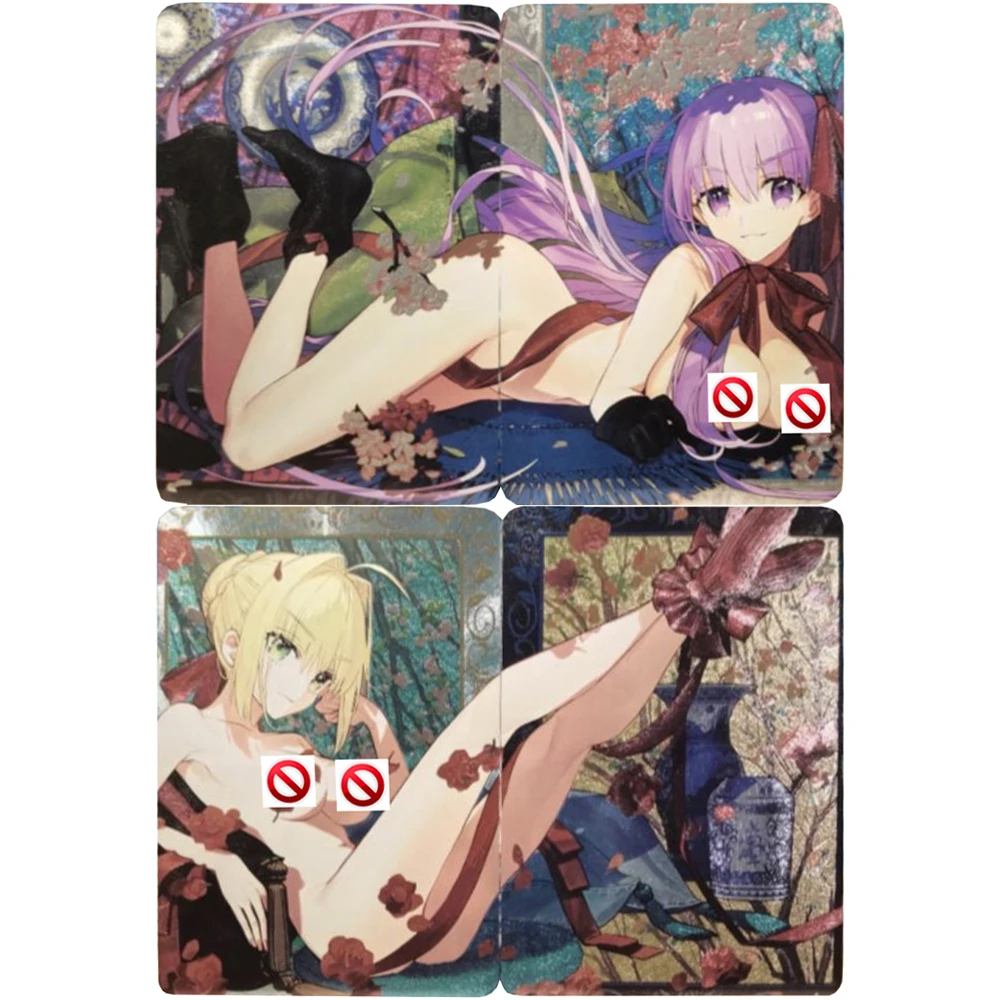 

2Pcs/set Fate/Grand Order BB Nero Nude Texture Flash Cards ACG Classic Anime Game Collection Cards Diy Gift Toys