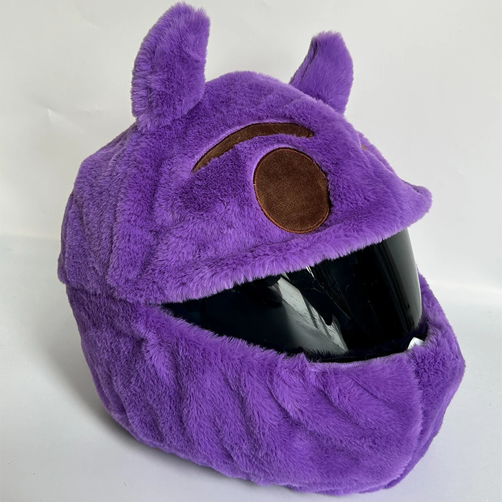 خوذات الدراجات النارية المضحكة ذات الرسوم المتحركة القطيفة، أغطية خوذات الدراجات النارية الواقية، أغطية الوجه الكامل لحفلات الخوذات الإبداعية #1