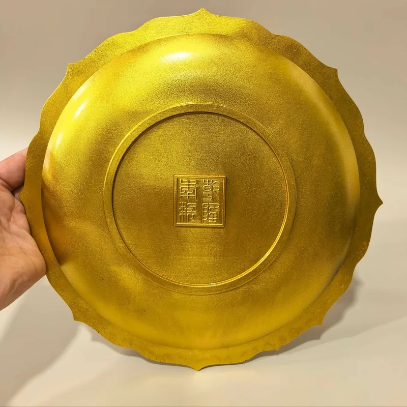 All-copper Kowloon plate ornament, Kowloon wall copper plate with stand, living room tabletop decoration