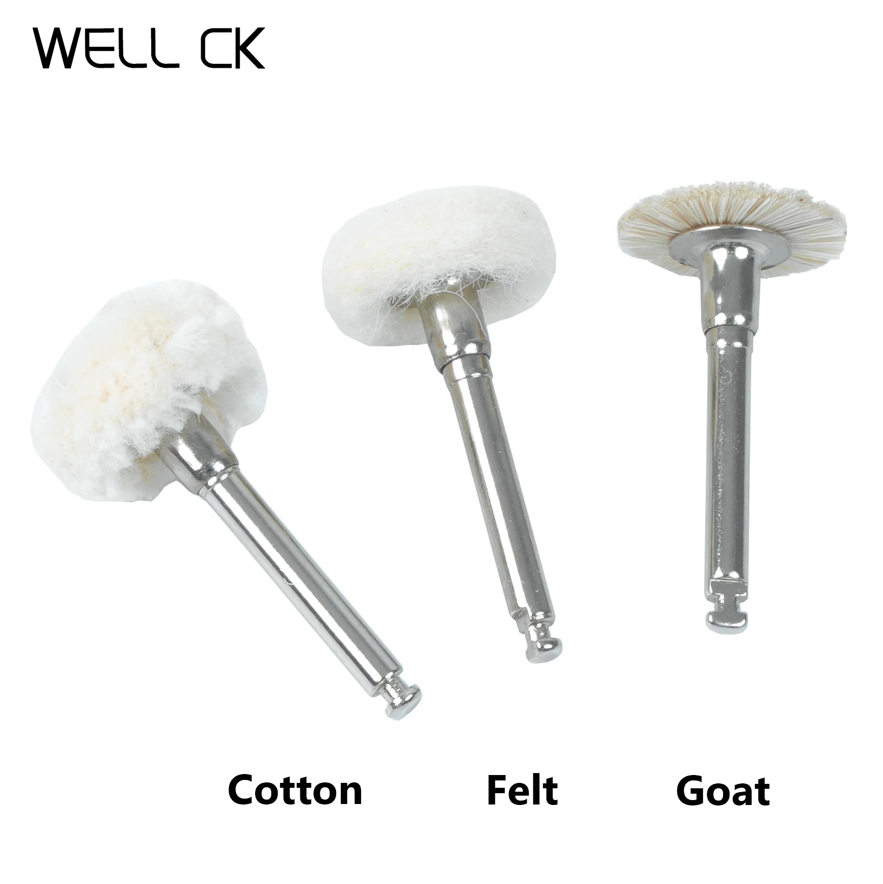5pcs RA Shank Dental Polishing Brush Drill Wheel Materials Cotton Felt Goat Wool Alumina Tools Dia 10mm Handpiece Rotary Tools