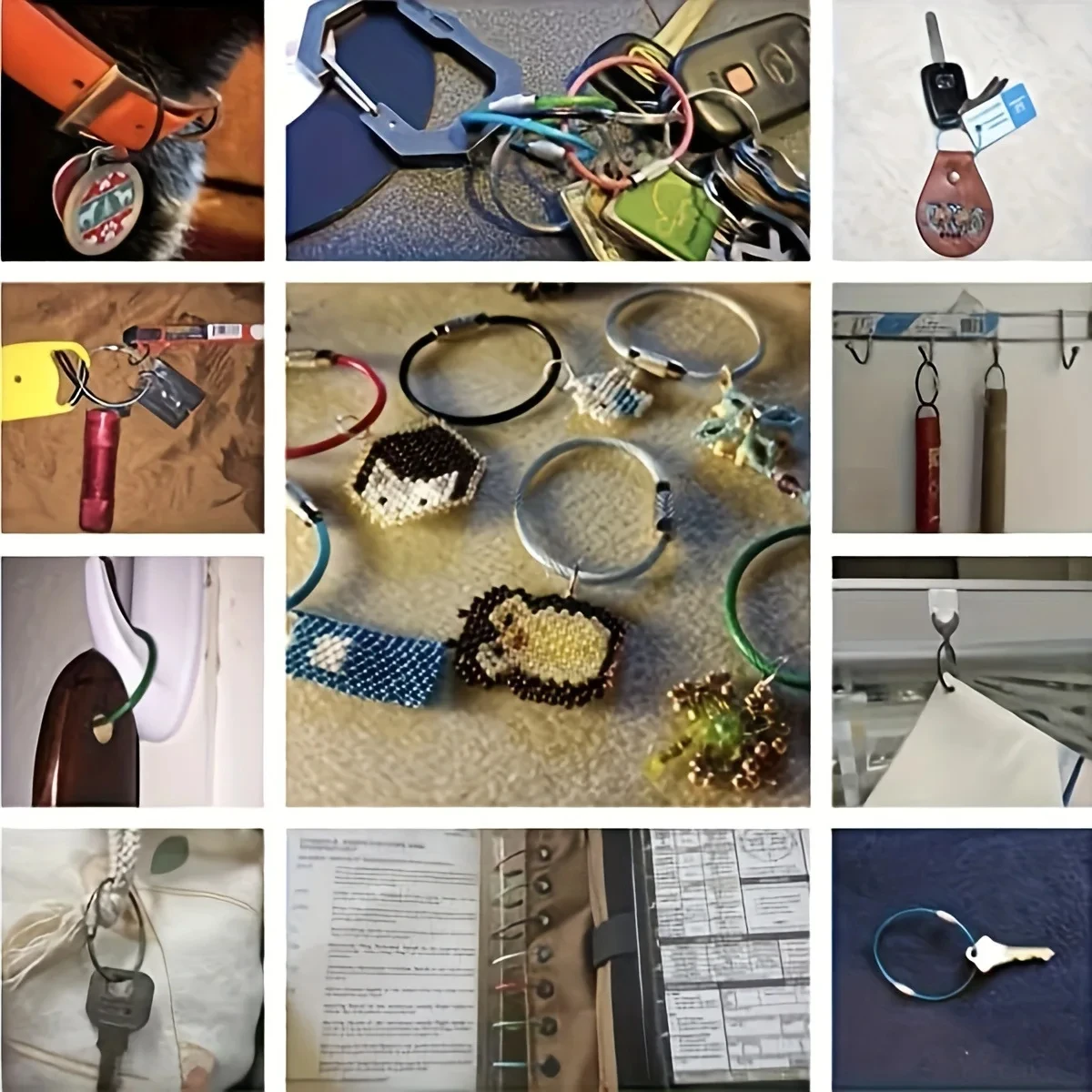 Wire Rope Keychain Stainless Steel Wire Key Chain Keyring Tag Ropes Carabiner Cable Key Ring Outdoor Hiking Wire Loop Screw Lock image 5