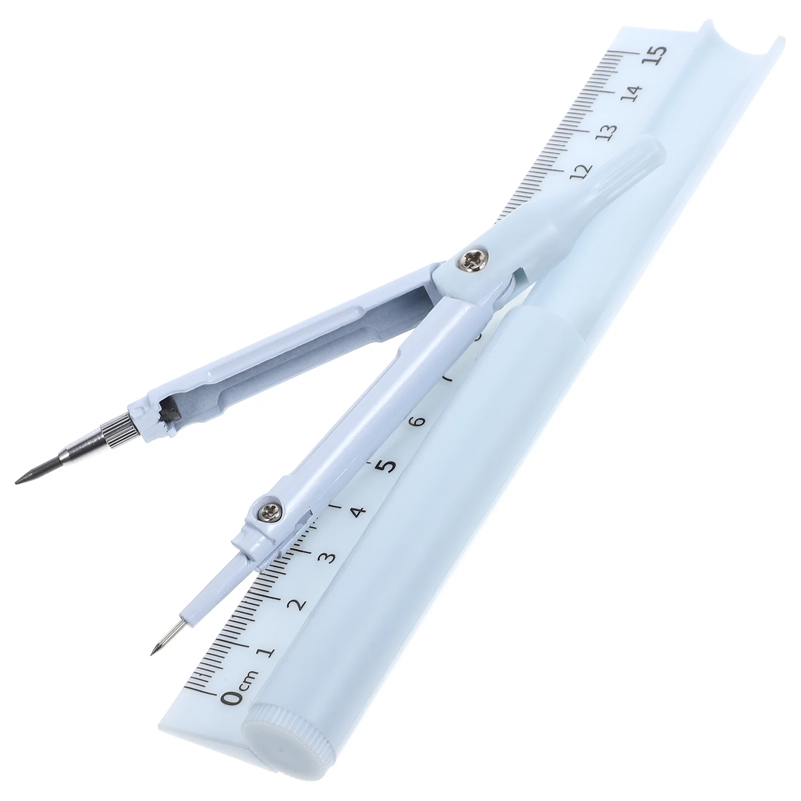 مجموعة مسطرة قلم بوصلة مدمجة متعددة الوظائف باللون الأزرق مجموعة أدوات مكتبية احترافية عالية الدقة للرسم الهندسي