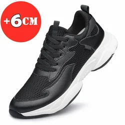 Men height increase shoes men fashion sneakers elevator shoes casual comfortable white black sport shoes insole 6cm taller shoes