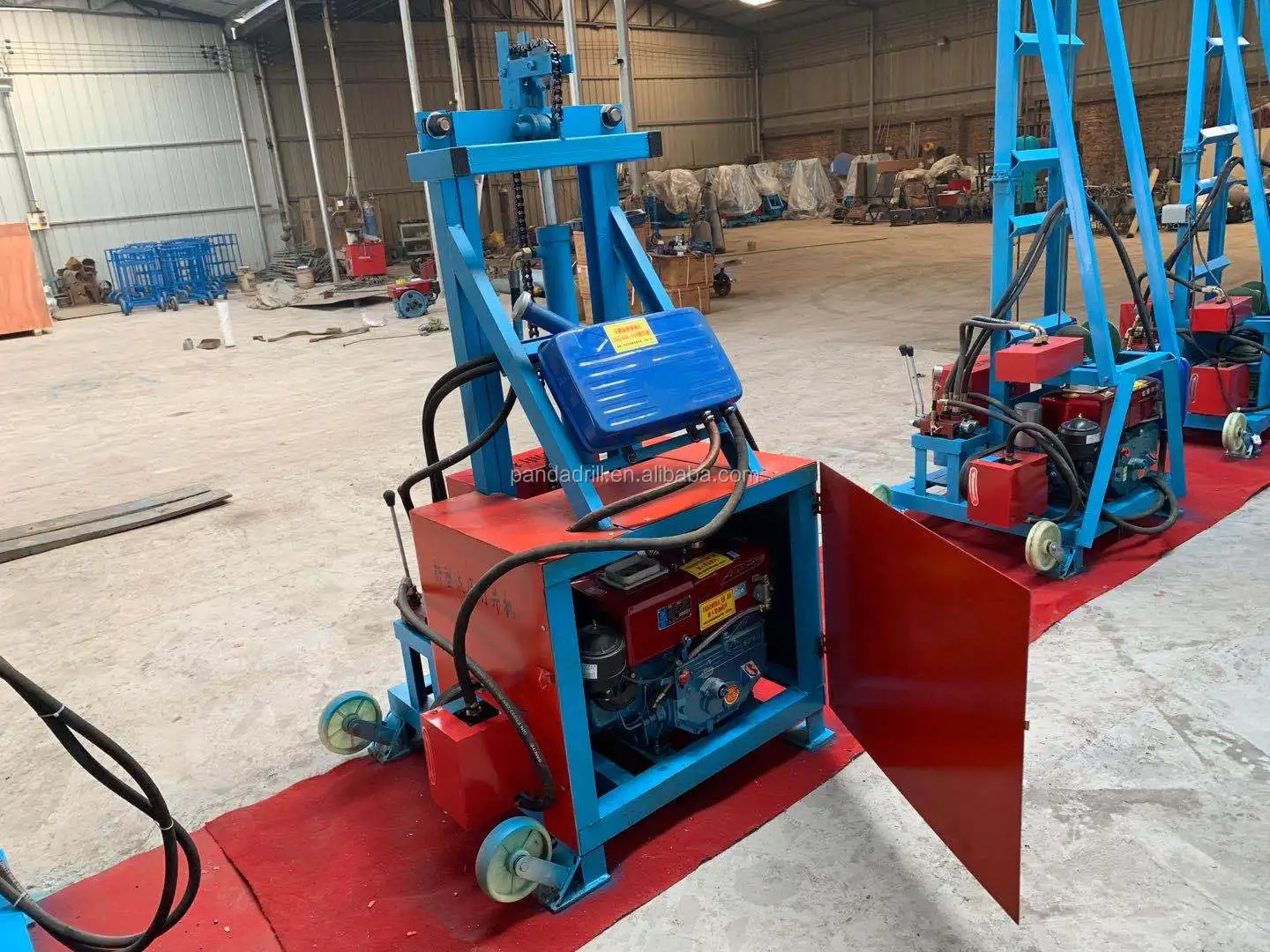 Portable simple borehole water well drilling machine