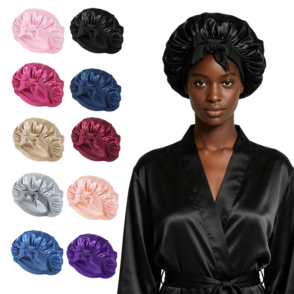 New Silk Bonnet for Sleeping Women Satin Bonnet Hair Bonnet 