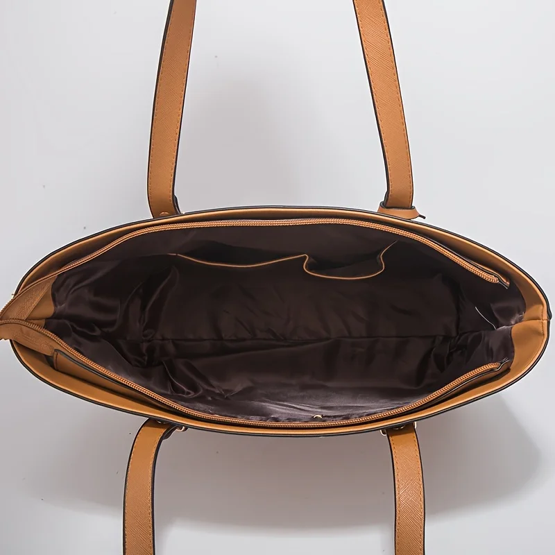 4 stuks mode damestassensets effen kleur draagtas handtas retro vrouwelijke crossbody schoudertas woon-werkverkeer