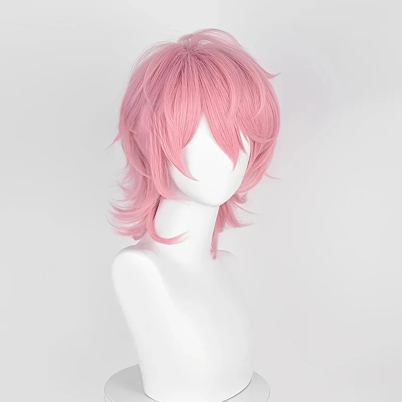 ** شعر مستعار كوس ليلي دلو وردي قصير من الحرير ذو درجة حرارة عالية #3