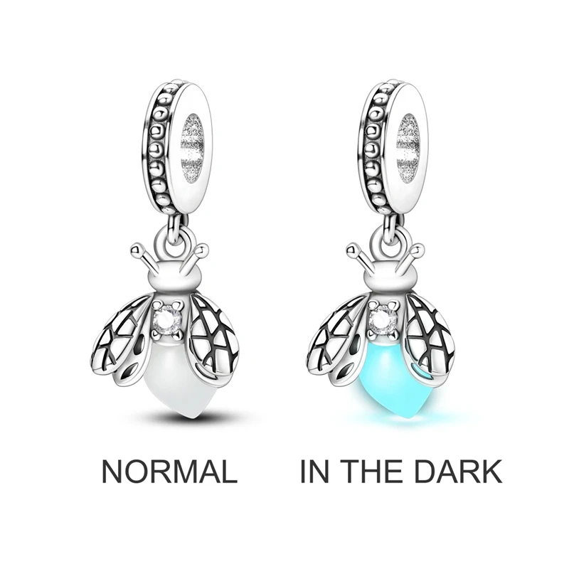 2024 Hot Sale Charms Beads Silver Plated Cat Firefly Butterfly Friendship Dangle Fit Original Pandora Bracelet DIY Jewelry