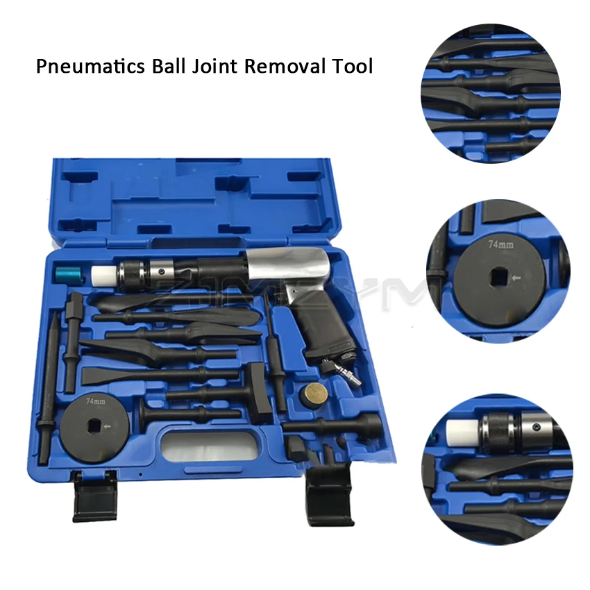 19Pcs Pneumatics Ball Joint Removal Tool Multifunctional Air Hammer Powerful Handle Straight Type Air Chisel Car Repair Tools