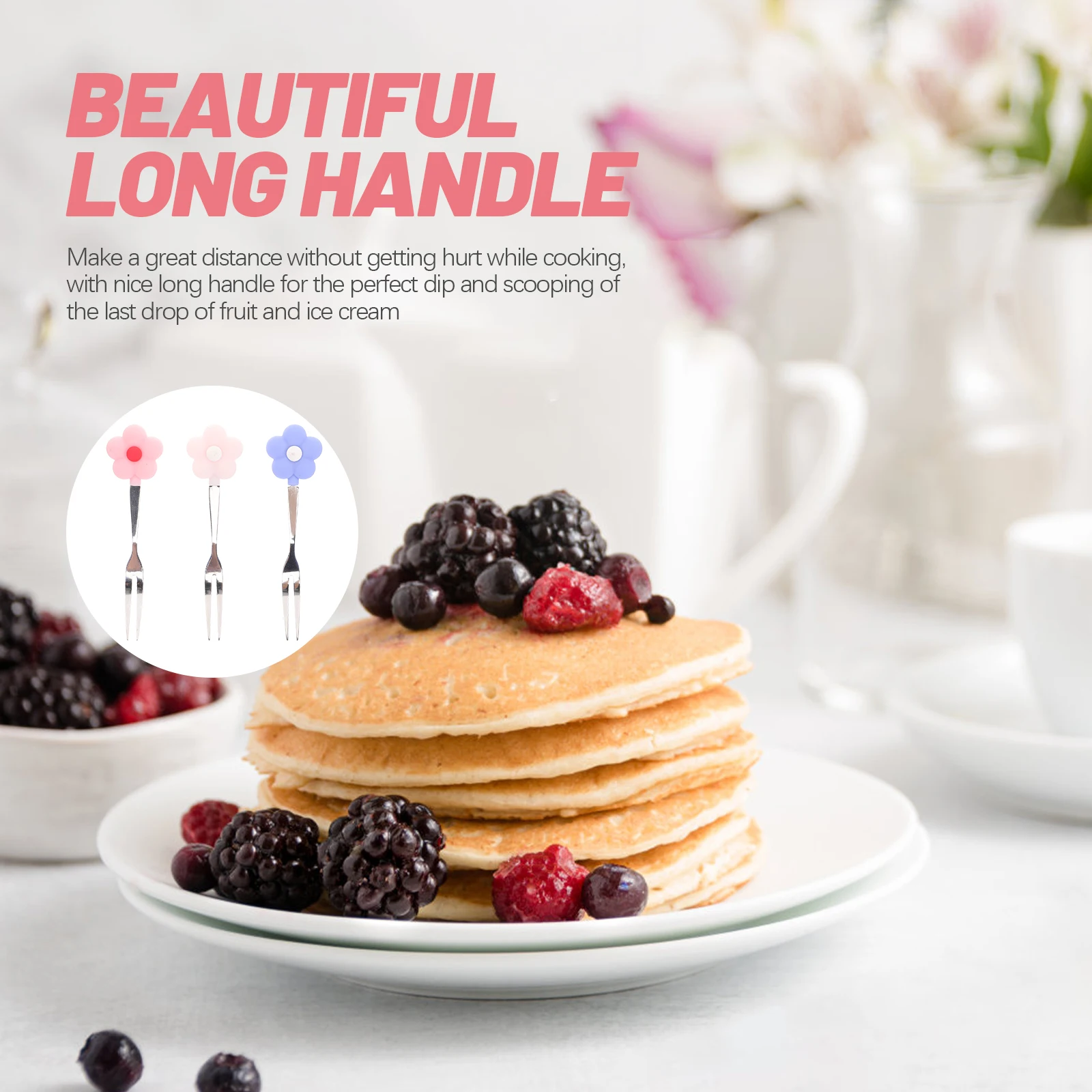 

3Pcs Stainless Steel Fruit Forks Compact Small Forks for Dessert Ice Cream Cocktail Party Kitchen Supplies Fruit Fork