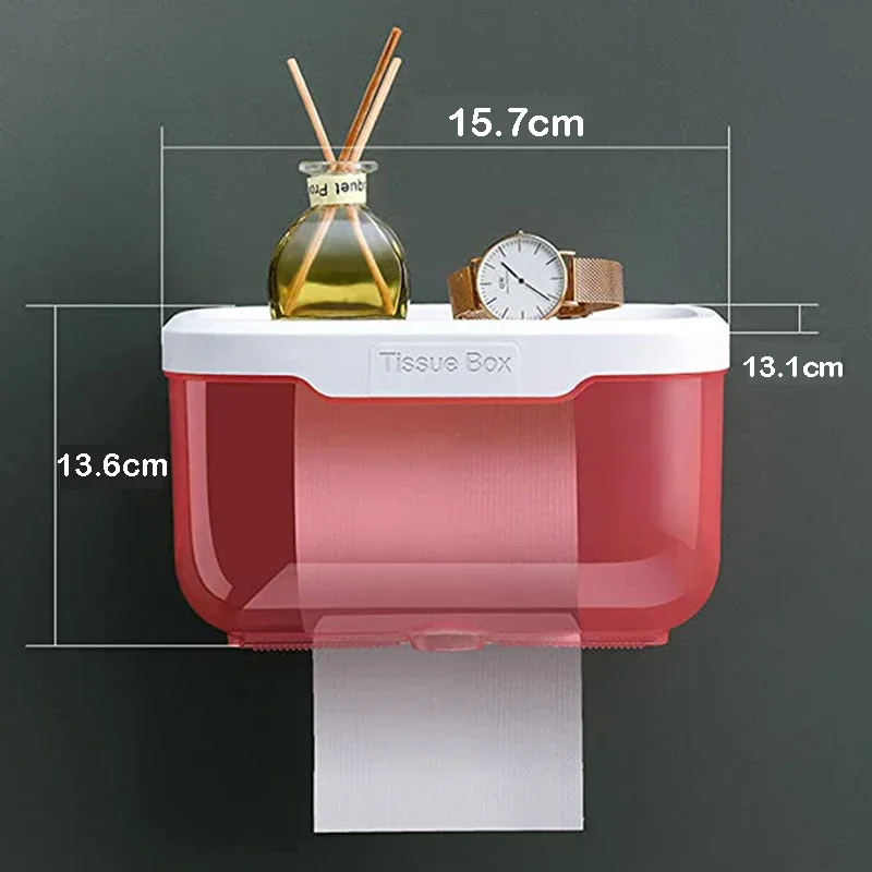 Punch-free Toilet Paper Holder tissue box Waterproof Mobile Phone Storage  Toilet Paper Storage Rack Tissue Bathroom Supplies