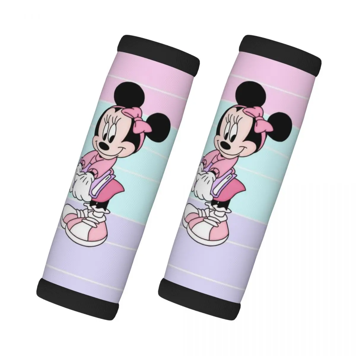 

Custom Funny Minnie Mouse 2 Pcs Luggage Handle Wrap For Door Handle Suitcases Travel Accessories