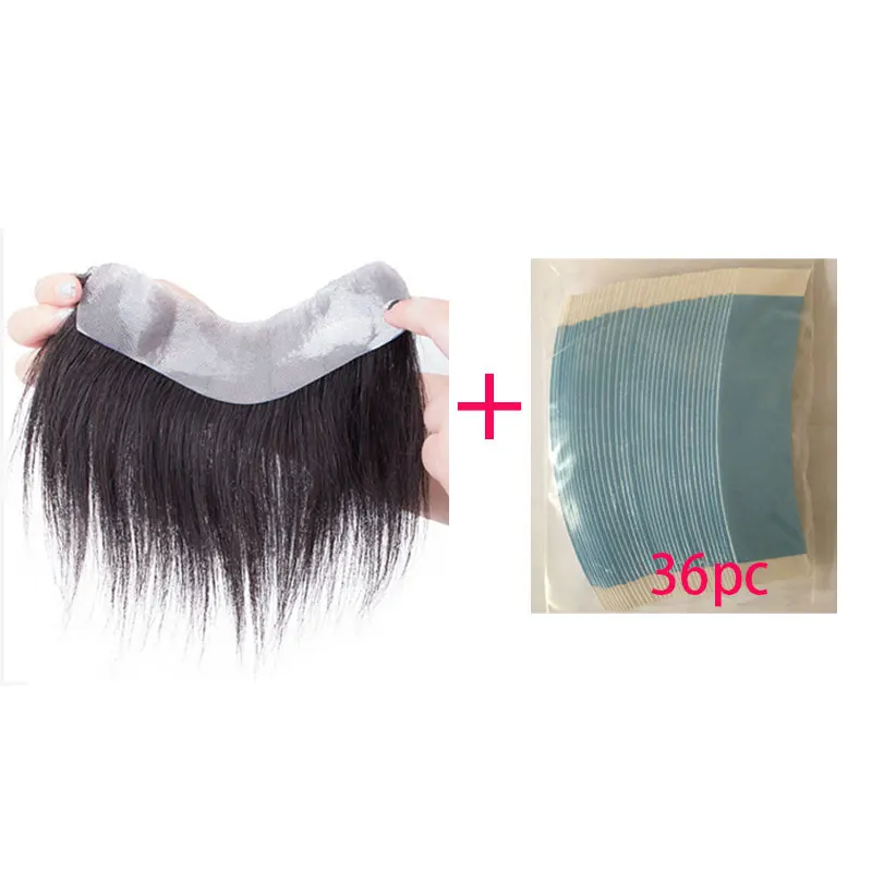 Herren-Toupet mit dünner PU-V-Loop-Haarsystemeinsatz, 6 Zoll, Remy-Echthaar-Haarteil für Männer, 1B V-Frontal-Toupet – Detail 17