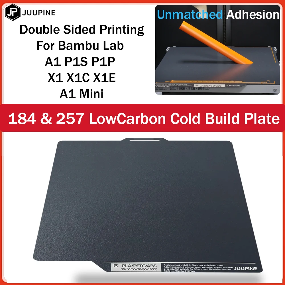 For Bambulab Cold Plate Low Carbon 257x257 Build Plate For Bambu Lab P1S A1 X1C P1P 184 For Bambulab A1 mini Plate Double Sided