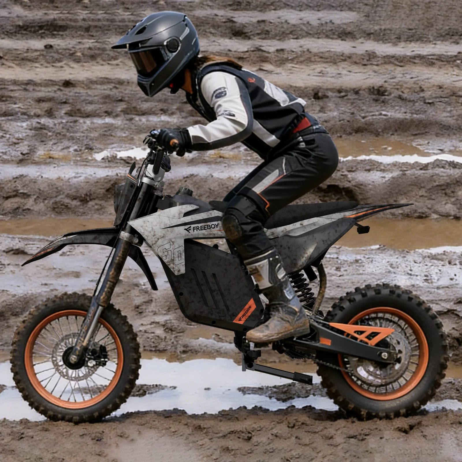 FREEBOY 3000W Mid Drive Electric Bike for Adults & Teens, 48V 30Ah Battery, 34MPH Fast Off Road E-Bike, 31 Miles Range, 14