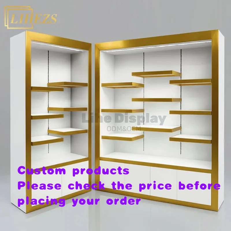 custom.Customized white and LED-lit wall cabinet jewelry and handbags in mall