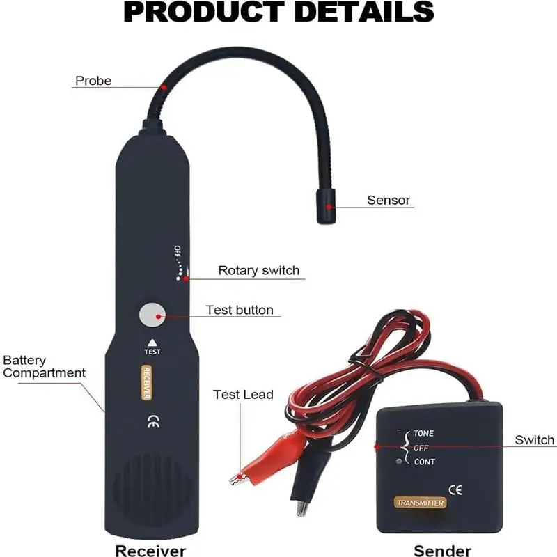 Localizador de curto fio de carro, rastreador de circuito digital para ferramentas de diagnóstico de carro, localizador curto e aberto, scanner de cabo elétrico para