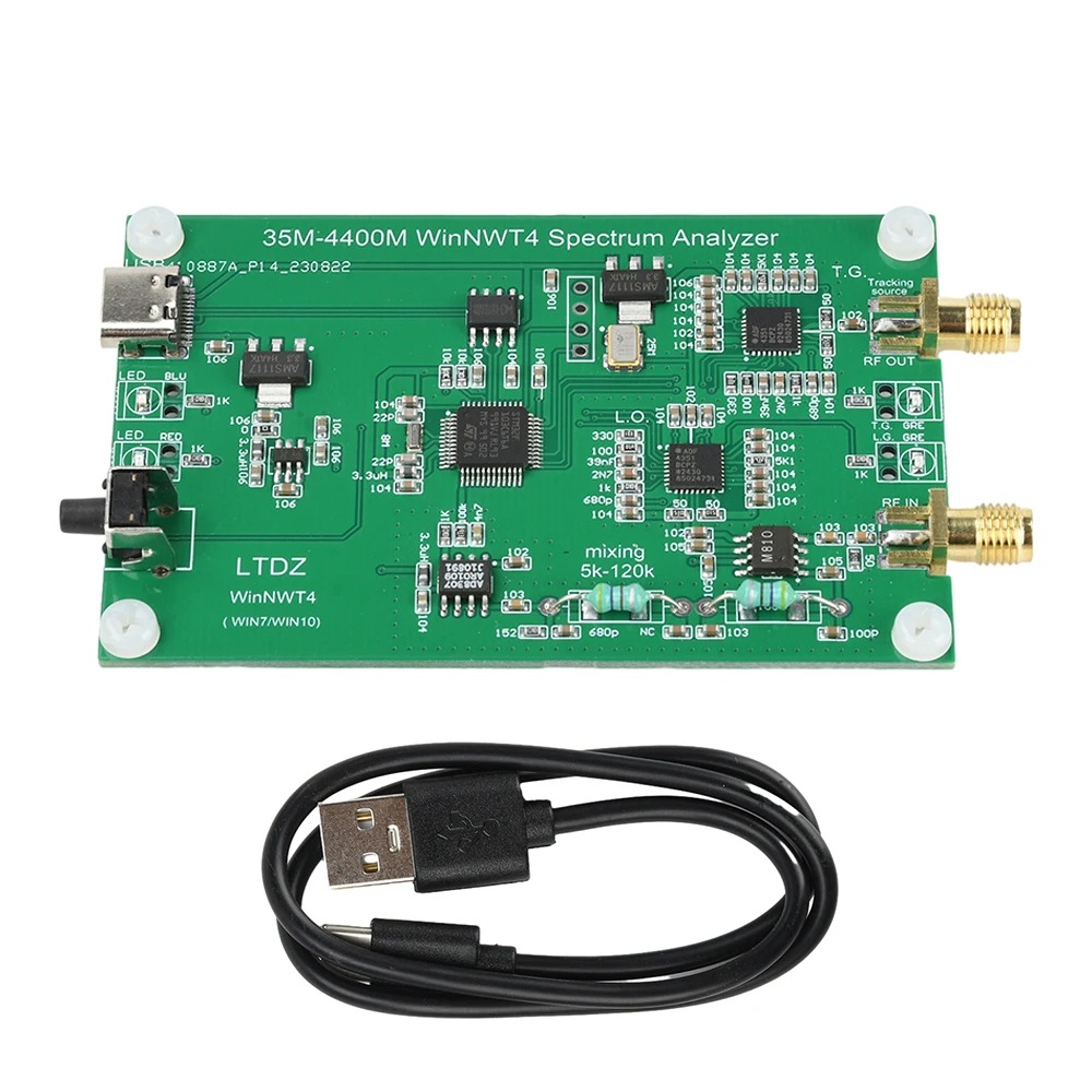 Анализатор спектра 35–4400 МГц USB LTDZ_35M-4400M Источник спектрального сигнала Инструмент анализа частотной области RF Связь пропускания развертки Анализатор спектра 35–4400 МГц USB LTDZ_35M-4400M Источник спектрального сигнала Инструмент анализа частотной области RF Связь пропускания развертки