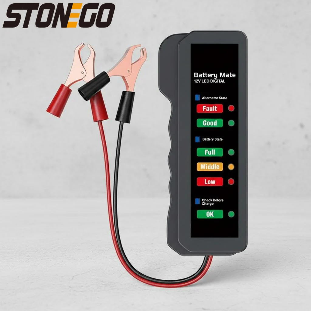 

Мини-тестер автомобильных аккумуляторов 12В, диагностический инструмент для проверки аккумуляторов и генераторов 12-вольтовых систем для автомобилей, грузовиков, мотоциклов