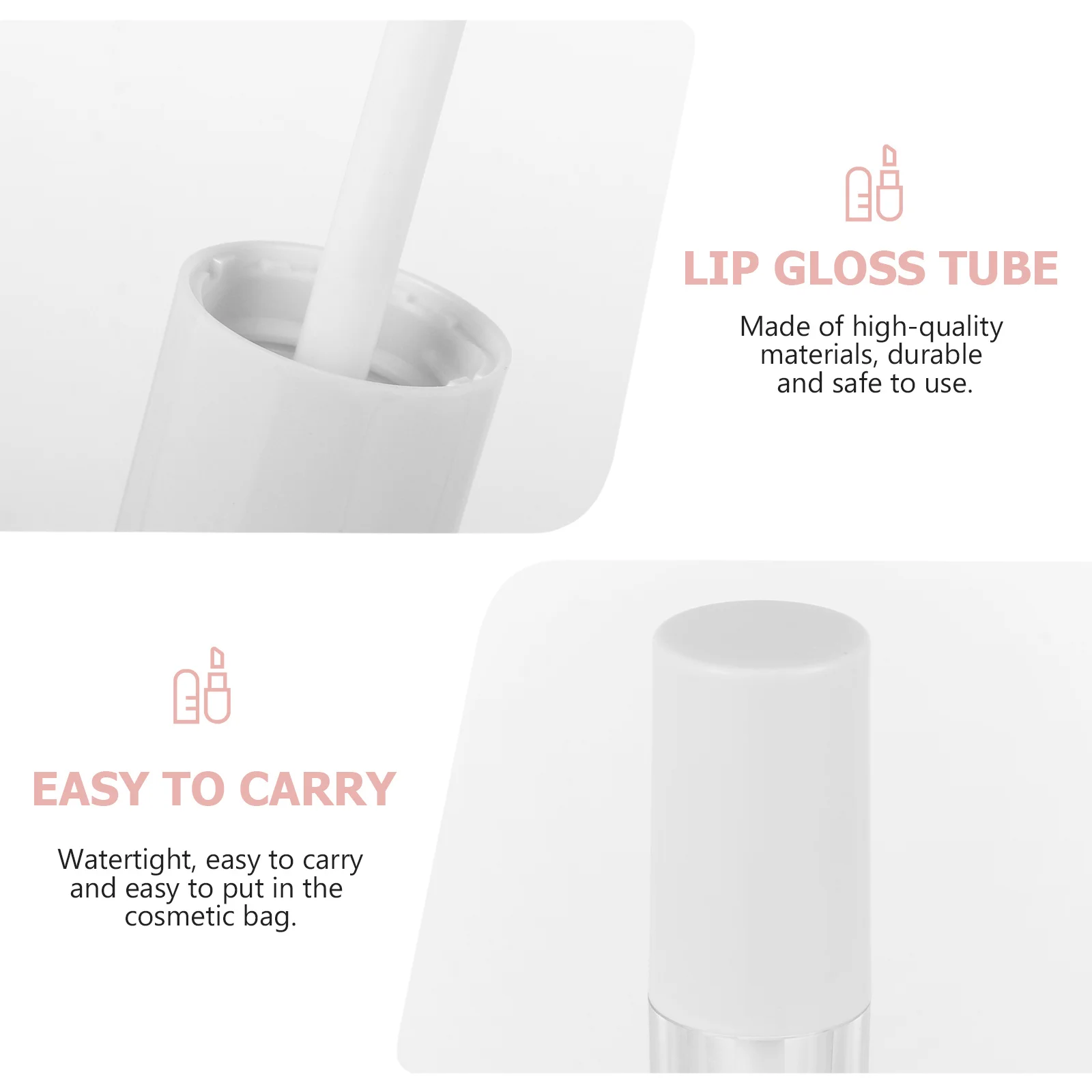 

10Pcs Lip Gloss Containers Lightweight ABS Travel Size Portable Easy Carry DIY Lipstick Various Colors