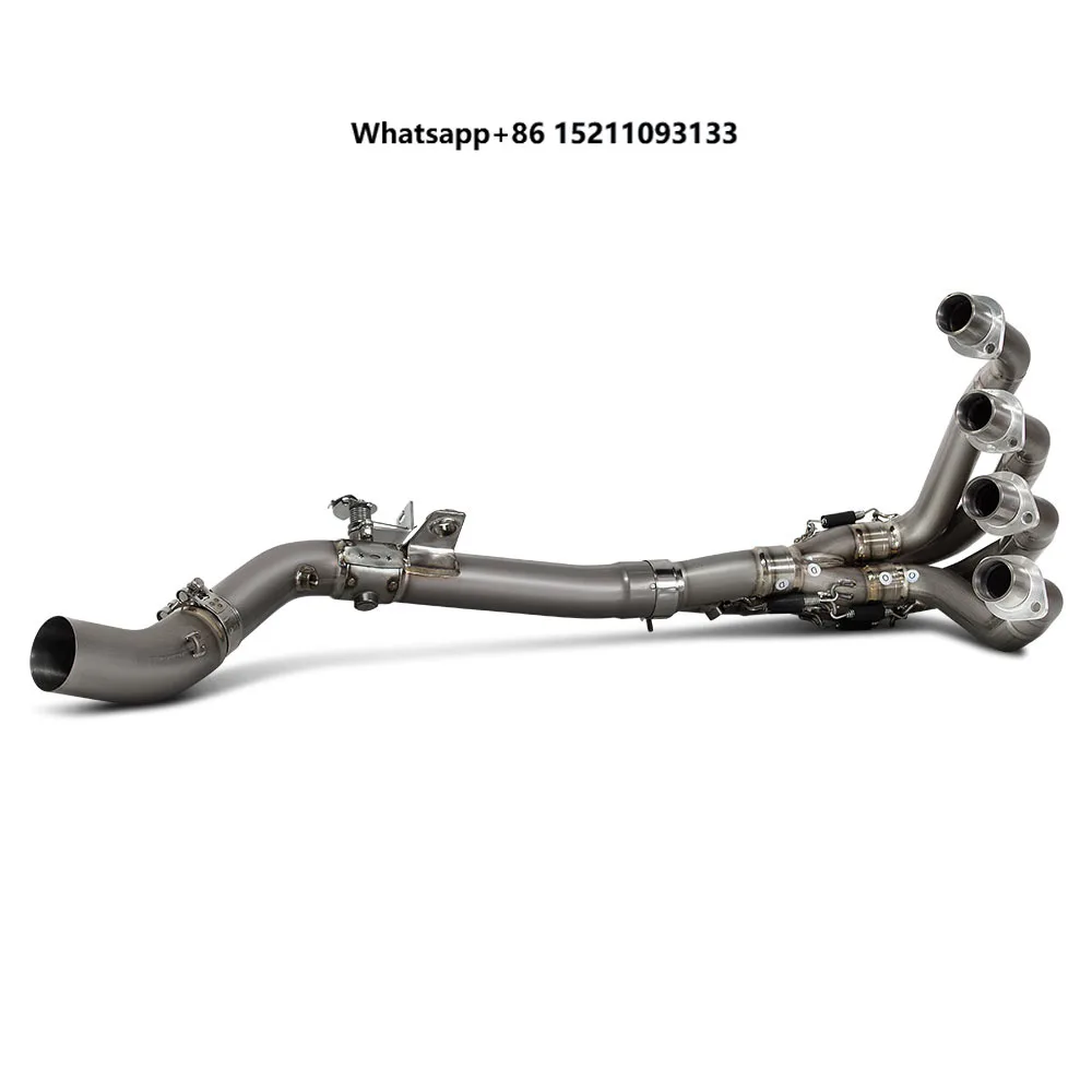Motorcycle Exhaust Modify Front Pipe Escape Titanium 60MM Header Tube with Manual Adjustment Valve for ZX4R ZX4RR 23-25