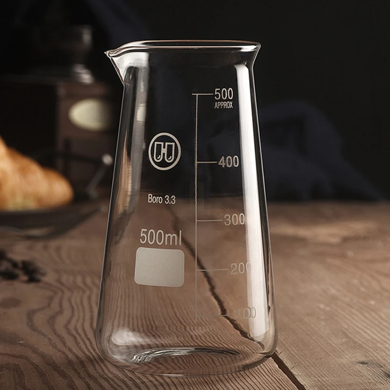 250ml/500ml Conical Glass Coffee Sharing Pot Iced Americano Coffee Utensils Hand-Brewed Coffee Sharing Pot Conical Measuring Cup view 5