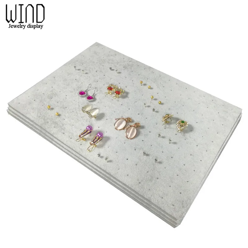 5Pcs/lot Velvet Slot Ring Tray Earring Jewelry Holder Soft Foam Necklace Watch Bangle Organizer Display Storage Showcase Tray